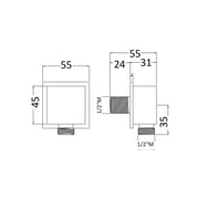 Presa acqua in ottone modello Square attacco 1/2MM by CeramicStore | Lo specialista del tuo bagno