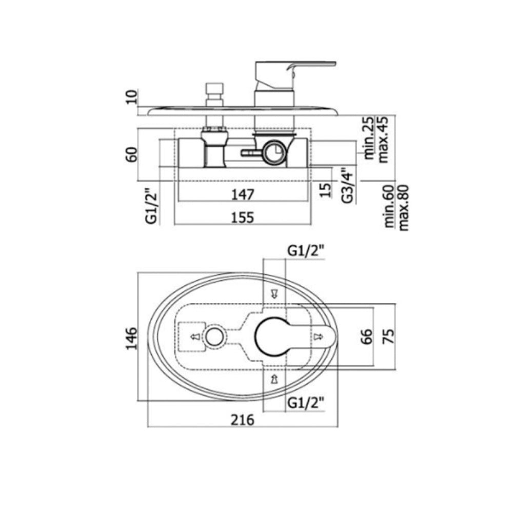 Set di Miscelatori Lavabo, Bidet e doccia con deviatore Paffoni Blu by CeramicStore | Lo specialista del tuo bagno