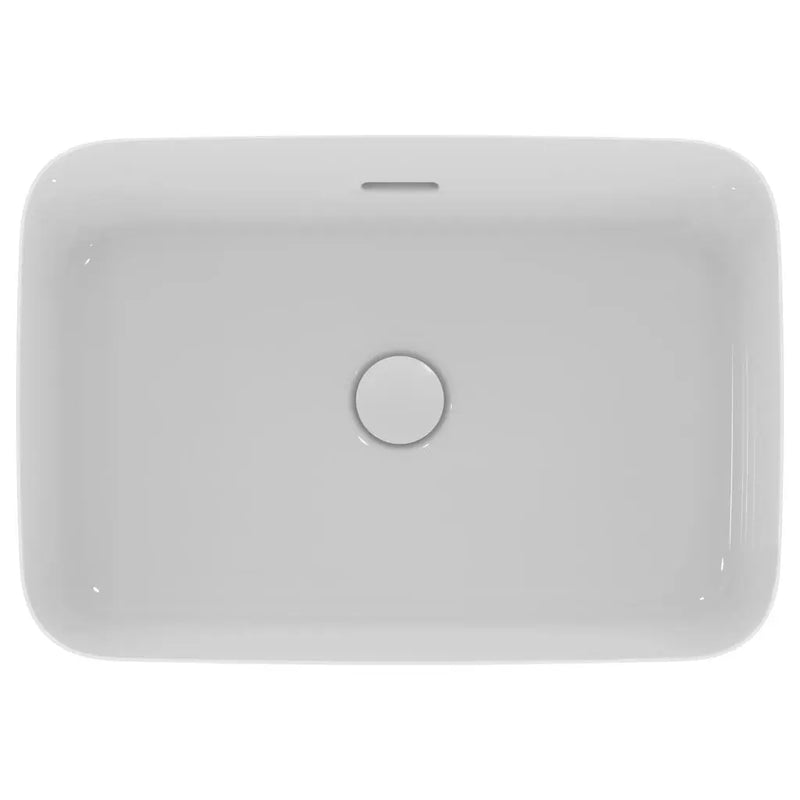 Lavabo da appoggio rettangolare 55x38 cm con foro troppo pieno Ideal Standard Ipalyss E207801