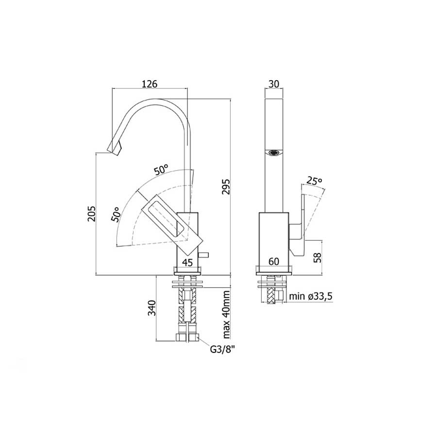 Miscelatore lavabo canna orientabile Paffoni Effe senza scarico by CeramicStore | Lo specialista del tuo bagno