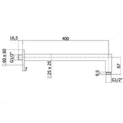 Braccio doccia quadrato da 40 cm Paffoni Level ottone cromo lucido by CeramicStore | Lo specialista del tuo bagno
