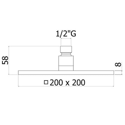 Soffione doccia 20x20 Paffoni Syncro ZSOF075cr con braccio quadro da 35 cm ZSOF063CR350 by CeramicStore | Lo specialista del tuo bagno