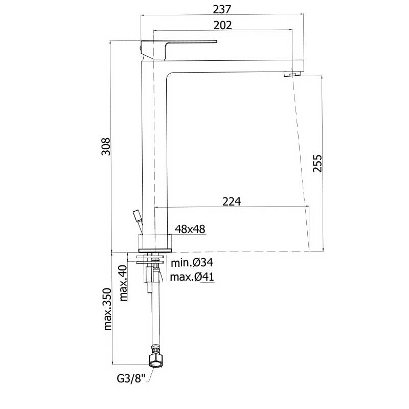 Miscelatore lavabo alto Paffoni Effe senza scarico by CeramicStore | Lo specialista del tuo bagno