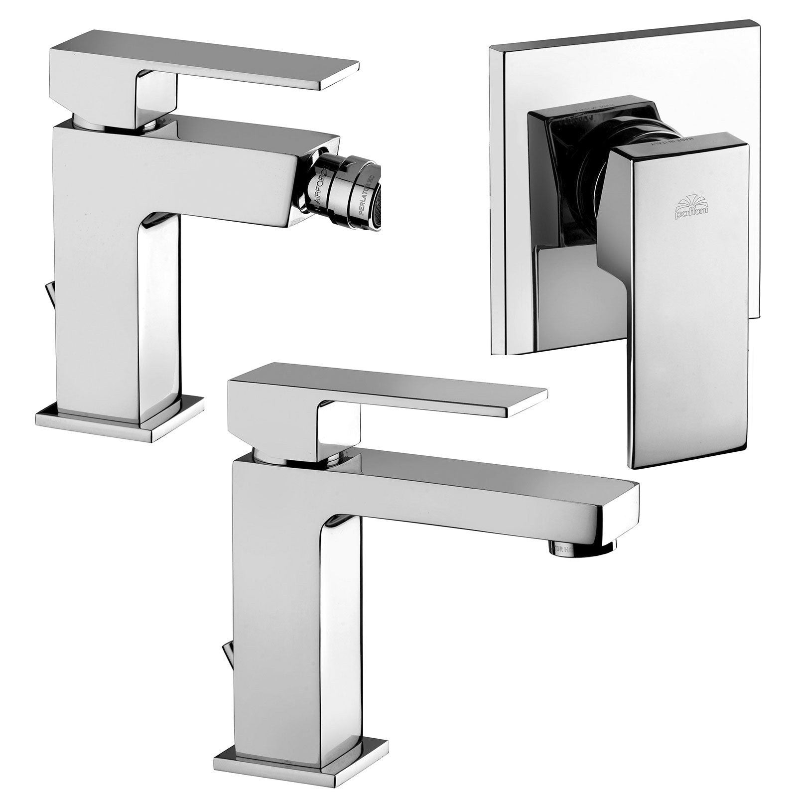 Set di miscelatori lavabo, bidet e doccia Paffoni Elle deisgn squadrato by CeramicStore | Lo specialista del tuo bagno