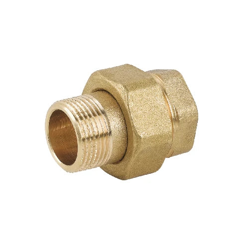 Raccordo diritto 3 pz mf con o-ring in ottone giallo 3/8