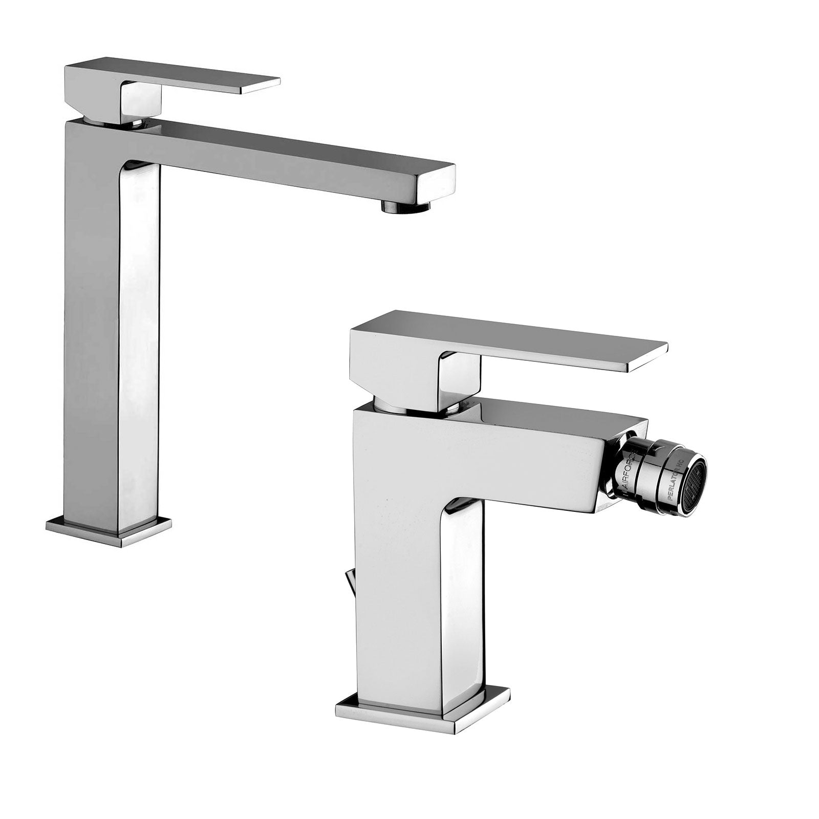 Set di miscelatori lavabo alto e bidet Paffoni Elle design squadrato by CeramicStore | Lo specialista del tuo bagno