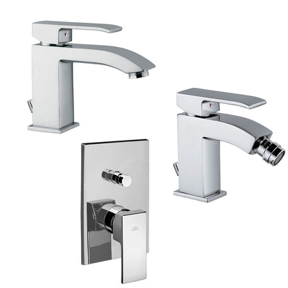 Set di miscelatori da bagno Paffoni Level lavabo, bidet e doccia con deviatore by CeramicStore | Lo specialista del tuo bagno