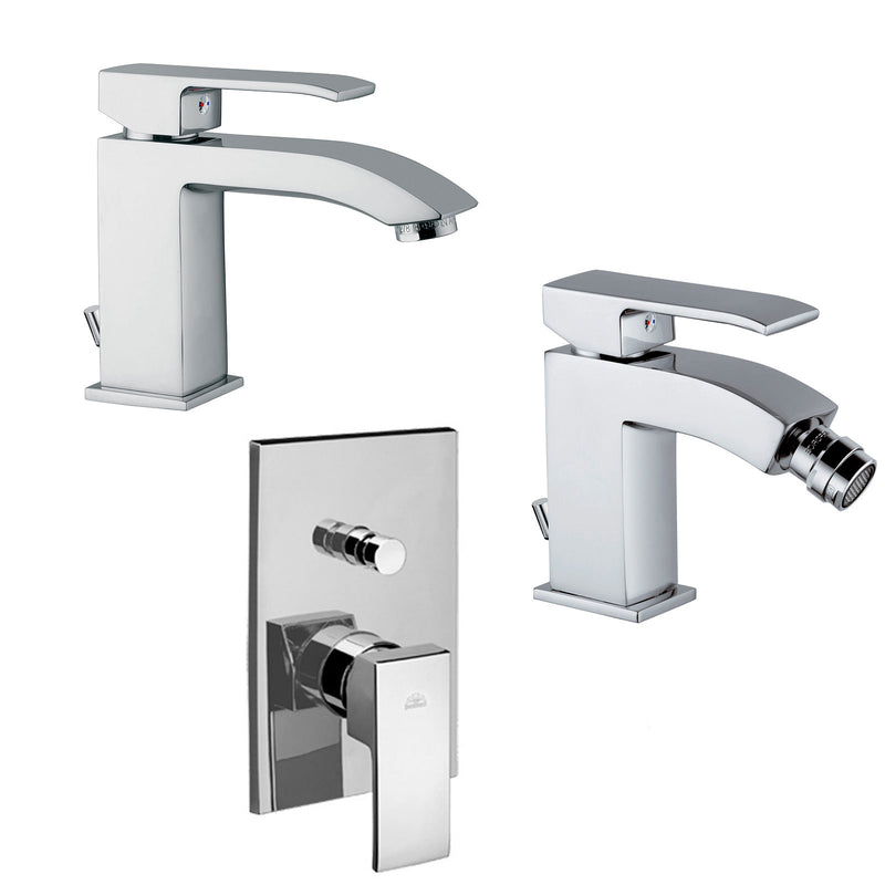 Set di miscelatori da bagno Paffoni Level lavabo, bidet e doccia con deviatore by CeramicStore | Lo specialista del tuo bagno