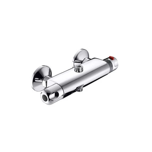 Miscelatore termostatico doccia esterno 2 uscite con deviatore cromo