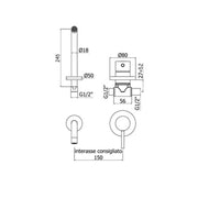 Miscelatore lavabo incasso Paffoni Light con bocca a muro lunga 245 mm by CeramicStore | Lo specialista del tuo bagno