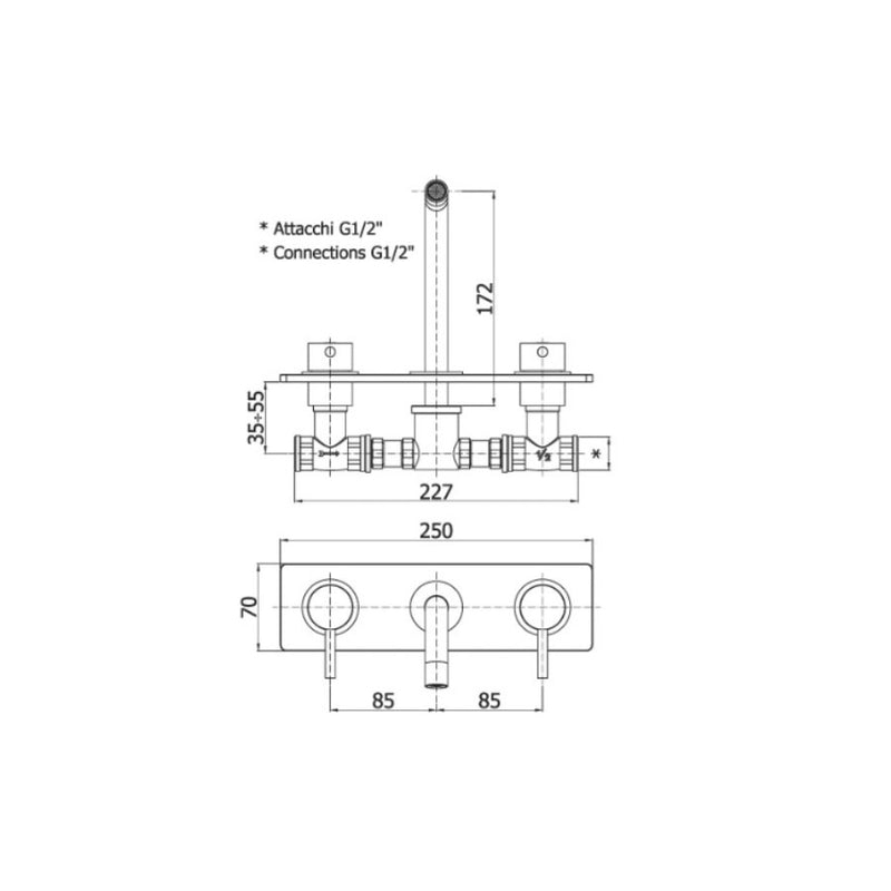 Batteria incasso miscelatore Lavabo Paffoni Light LIG100CR by CeramicStore | Lo specialista del tuo bagno