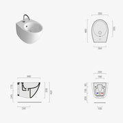 Sanitari sospesi moderni Domus Falerii Mascalzone profondità 48 cm  con sedile normal close