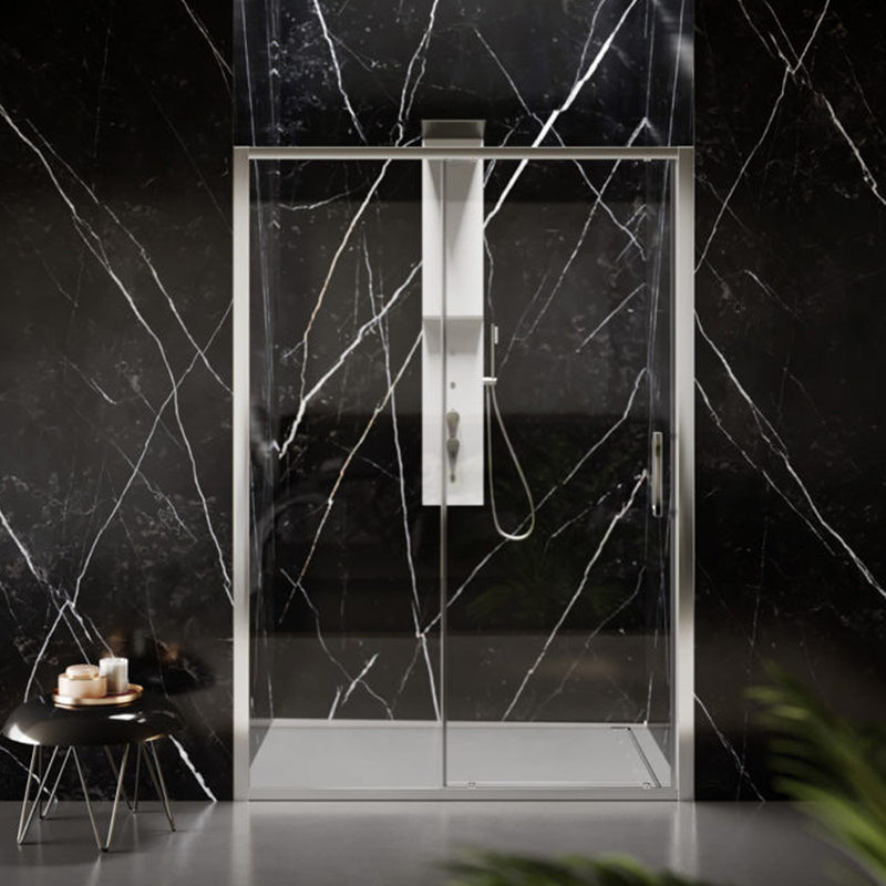 Porta doccia scorrevole da cm 128 installazione a nicchia modello Glory in cristallo temperato mm 8 by CeramicStore | Lo specialista del tuo bagno