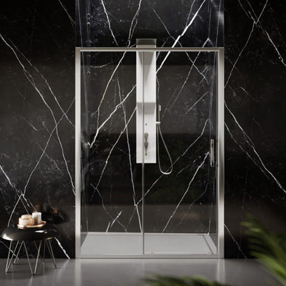 Porta doccia scorrevole da cm 136 installazione a nicchia modello Glory in cristallo temperato mm 8 by CeramicStore | Lo specialista del tuo bagno