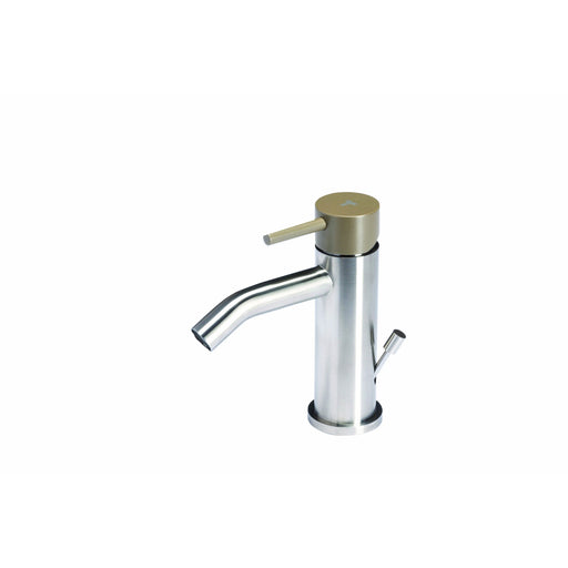 Rubinetto miscelatore Bidet con scarico in acciaio inox Finitura Spazzolata con Maniglia color Deserto Tubico Colorado by CeramicStore | Lo specialista del tuo bagno