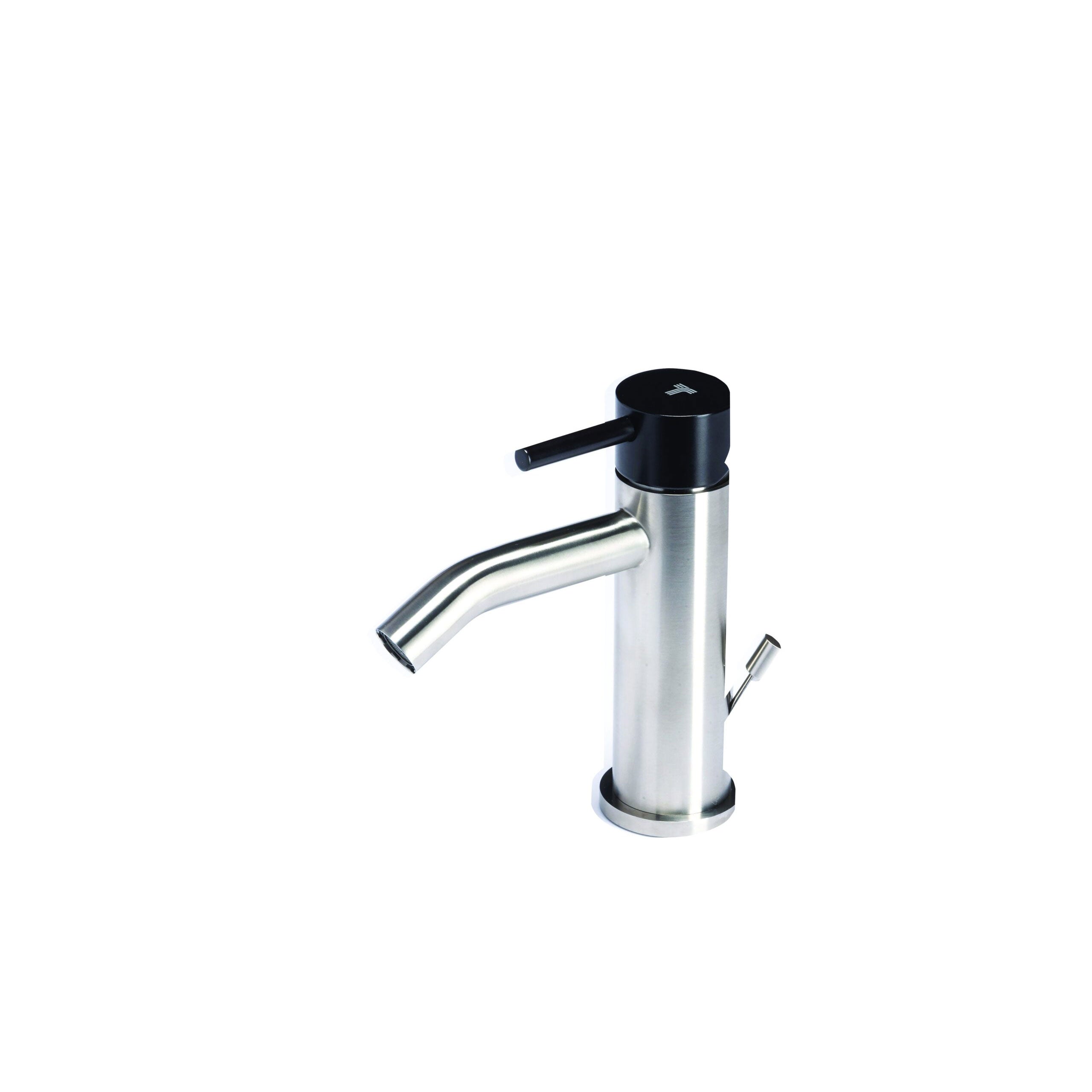Rubinetto miscelatore Bidet con scarico in acciaio inox Finitura Spazzolata con Maniglia colore Carbone Tubico Colorado by CeramicStore | Lo specialista del tuo bagno