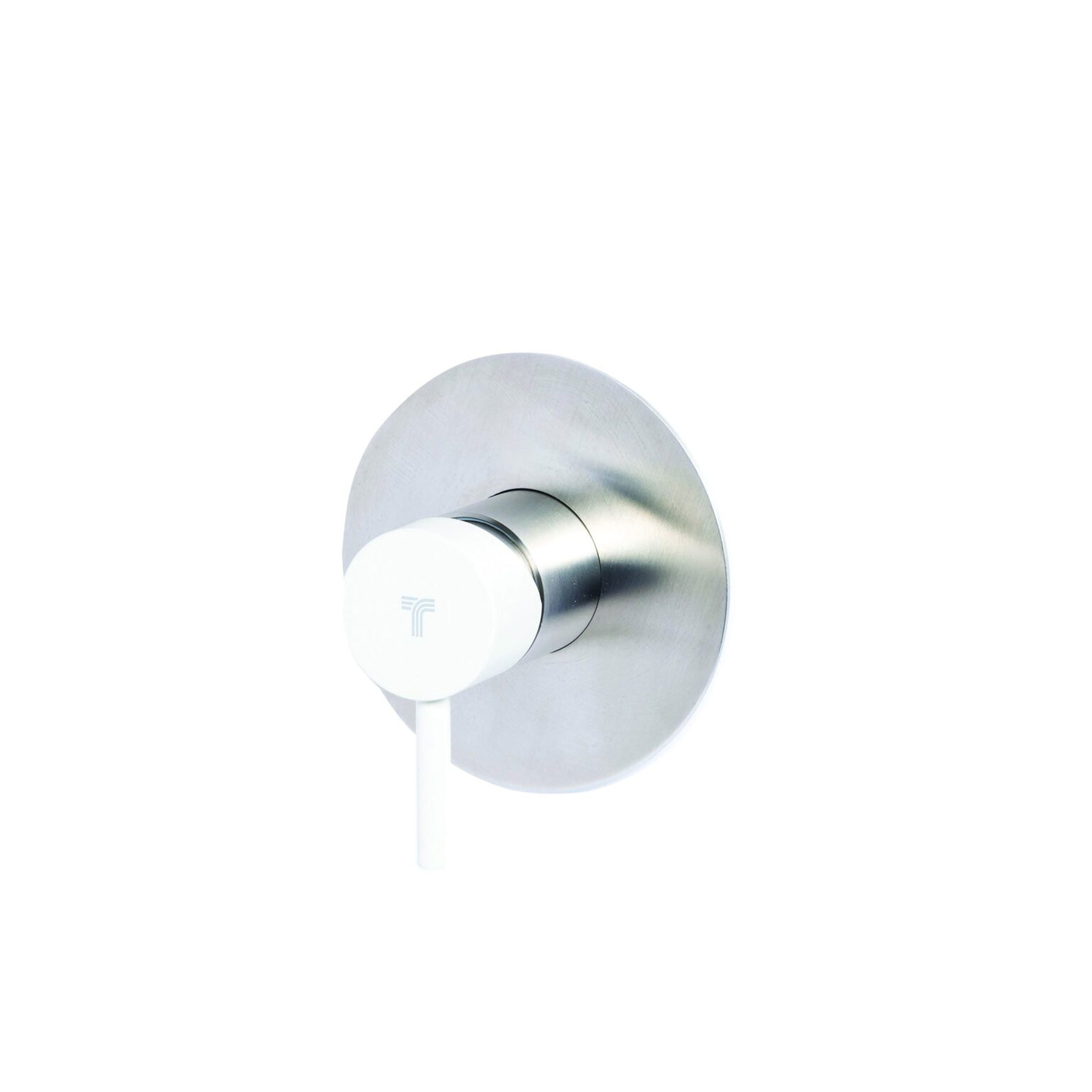 Rubinetto miscelatore Doccia incasso a una via in acciaio inox Finitura Spazzolata con Maniglia colore Perla Tubico Colorado by CeramicStore | Lo specialista del tuo bagno