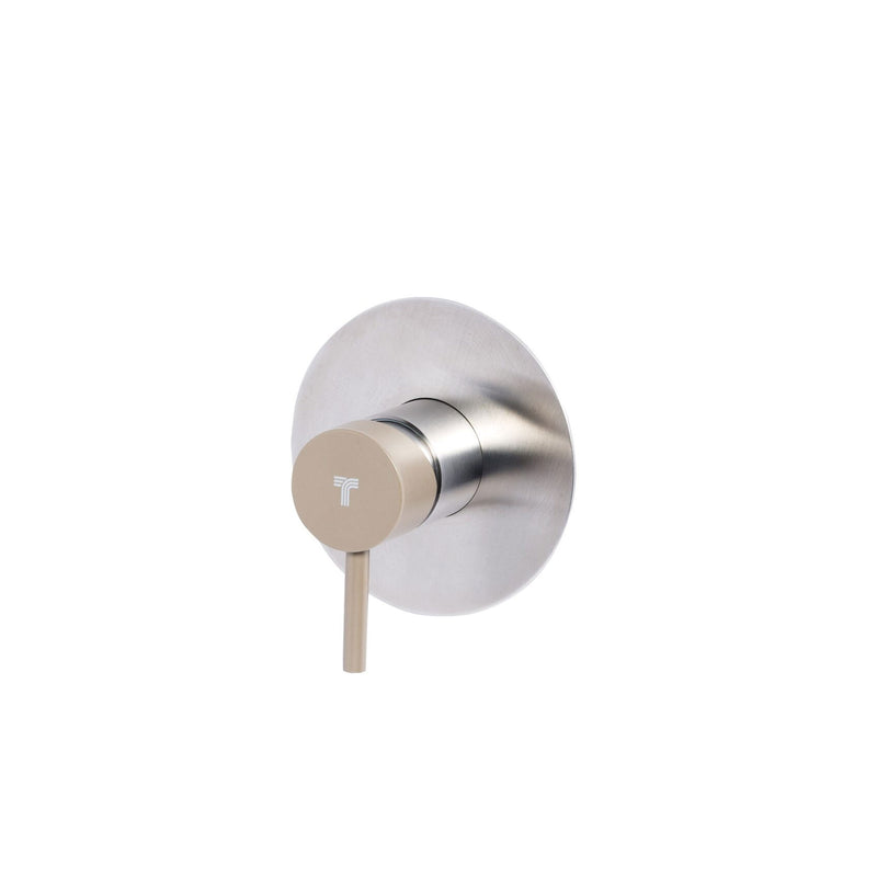 Rubinetto miscelatore Doccia incasso a una via in acciaio inox Finitura Spazzolata con Maniglia colore Deserto Tubico Colorado by CeramicStore | Lo specialista del tuo bagno