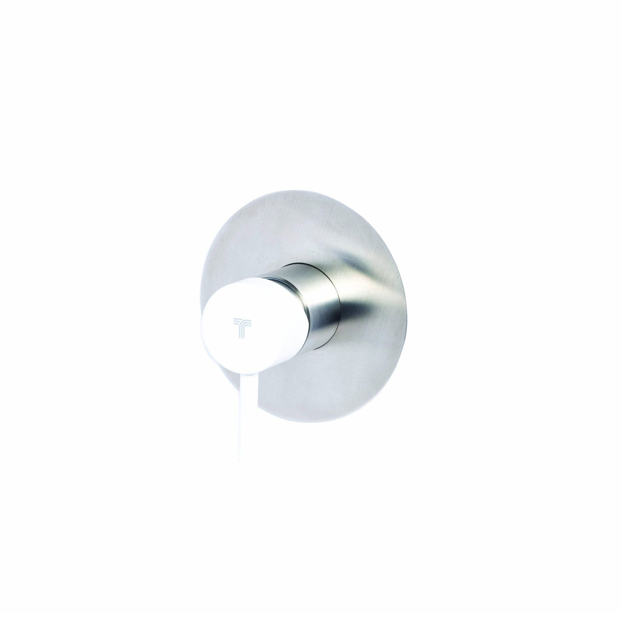Rubinetto miscelatore Doccia incasso a una via in acciaio inox Finitura Spazzolata con Maniglia colore Neve Tubico Colorado by CeramicStore | Lo specialista del tuo bagno
