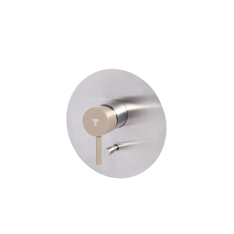 Rubinetto miscelatore Doccia incasso con deviatore a due vie in acciaio inox Finitura Spazzolata con Maniglia colore Deserto Tubico Colorado by CeramicStore | Lo specialista del tuo bagno