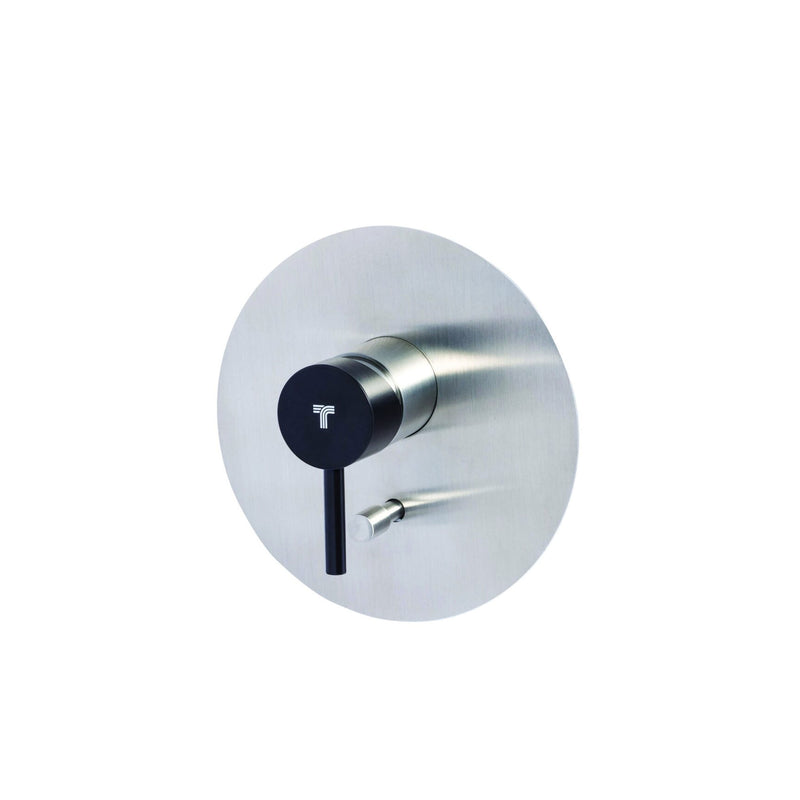 Rubinetto miscelatore Doccia incasso con deviatore a due vie in acciaio inox Finitura Spazzolata con Maniglia colore Carbone Tubico Colorado by CeramicStore | Lo specialista del tuo bagno