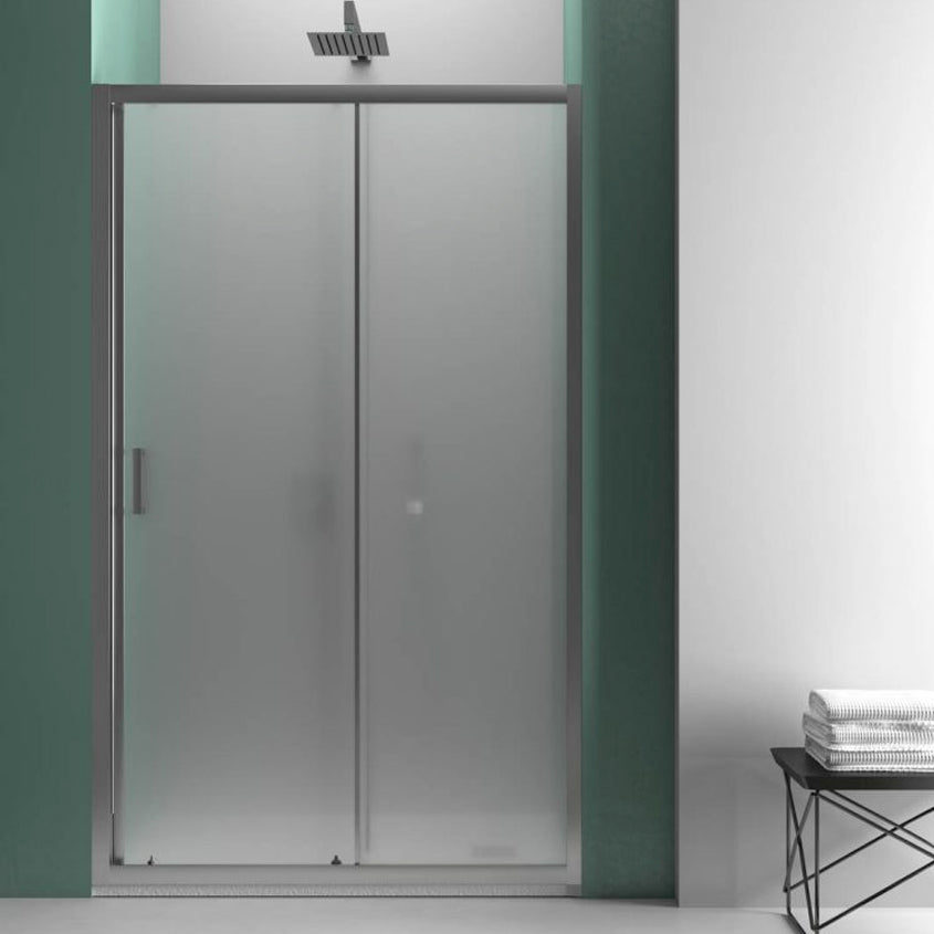 Porta doccia per nicchia 120 cm modello Smart con apertura scorrevole in cristallo temperato opaco da 6 mm by CeramicStore | Lo specialista del tuo bagno
