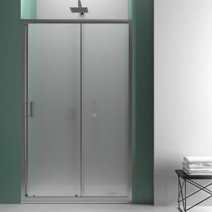 Porta doccia per nicchia 130 cm modello Smart con apertura scorrevole in cristallo temperato opaco da 6 mm by CeramicStore | Lo specialista del tuo bagno