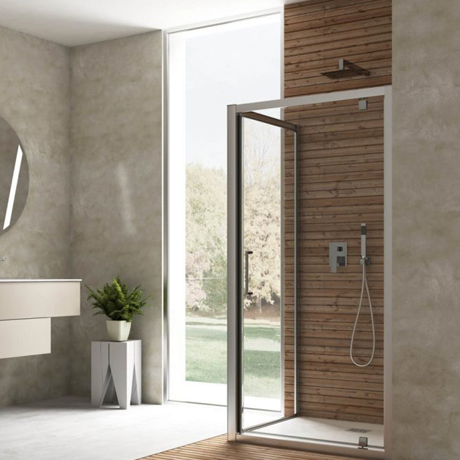 Porta doccia modello Minerva con apertura battente da 70 cm in cristallo trasparente 6 mm by CeramicStore | Lo specialista del tuo bagno