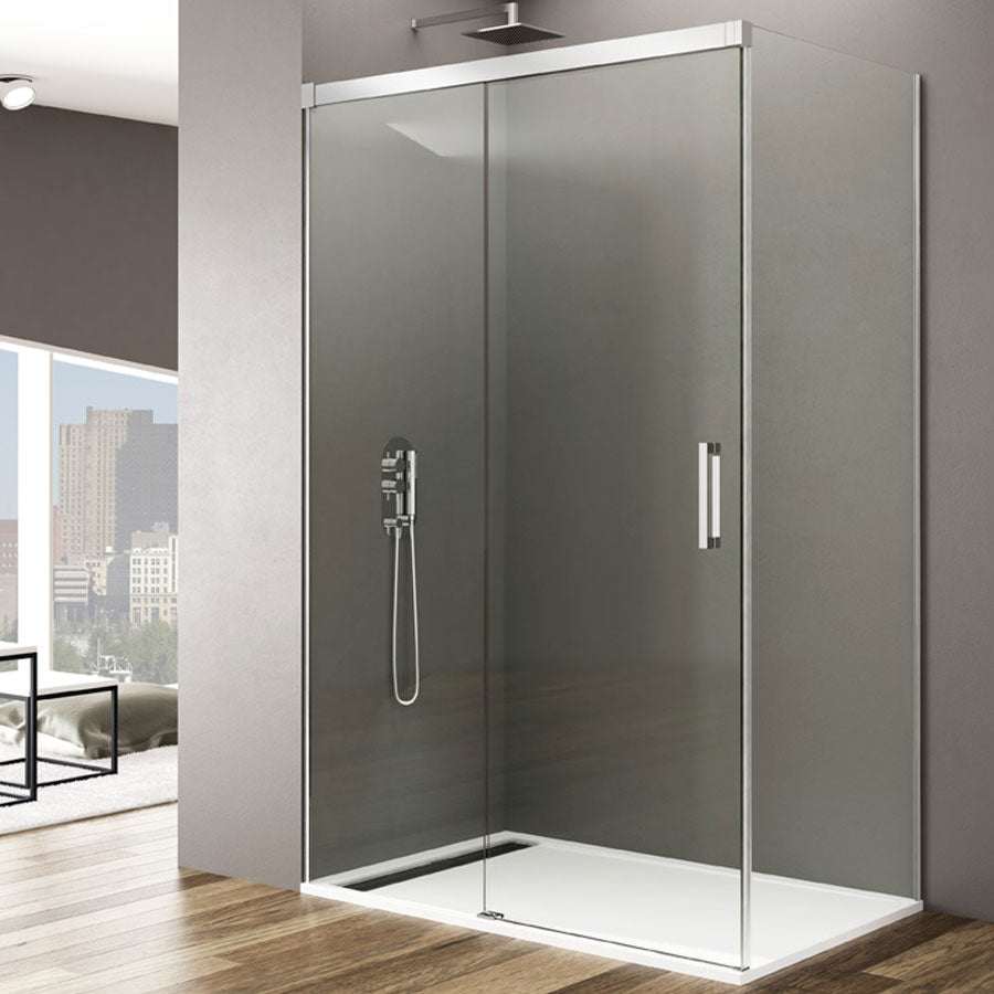 Box doccia a nicchia 100 cm in cristallo temperato trasparente 6 mm con trattamento anticalcare by CeramicStore | Lo specialista del tuo bagno