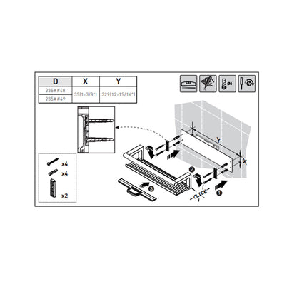 Mensola porta sapone doccia a muro in alluminio ed ottone verniciato linea 'Architect s+' by Cosmic -con lavavetro - Nero satinato by CeramicStore | Lo specialista del tuo bagno