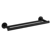 Porta asciugamani doppio a muro in ottone verniciato della collezione 'Architect s+' by Cosmic cm 45,5x13x5,5 - Nero satinato by CeramicStore | Lo specialista del tuo bagno