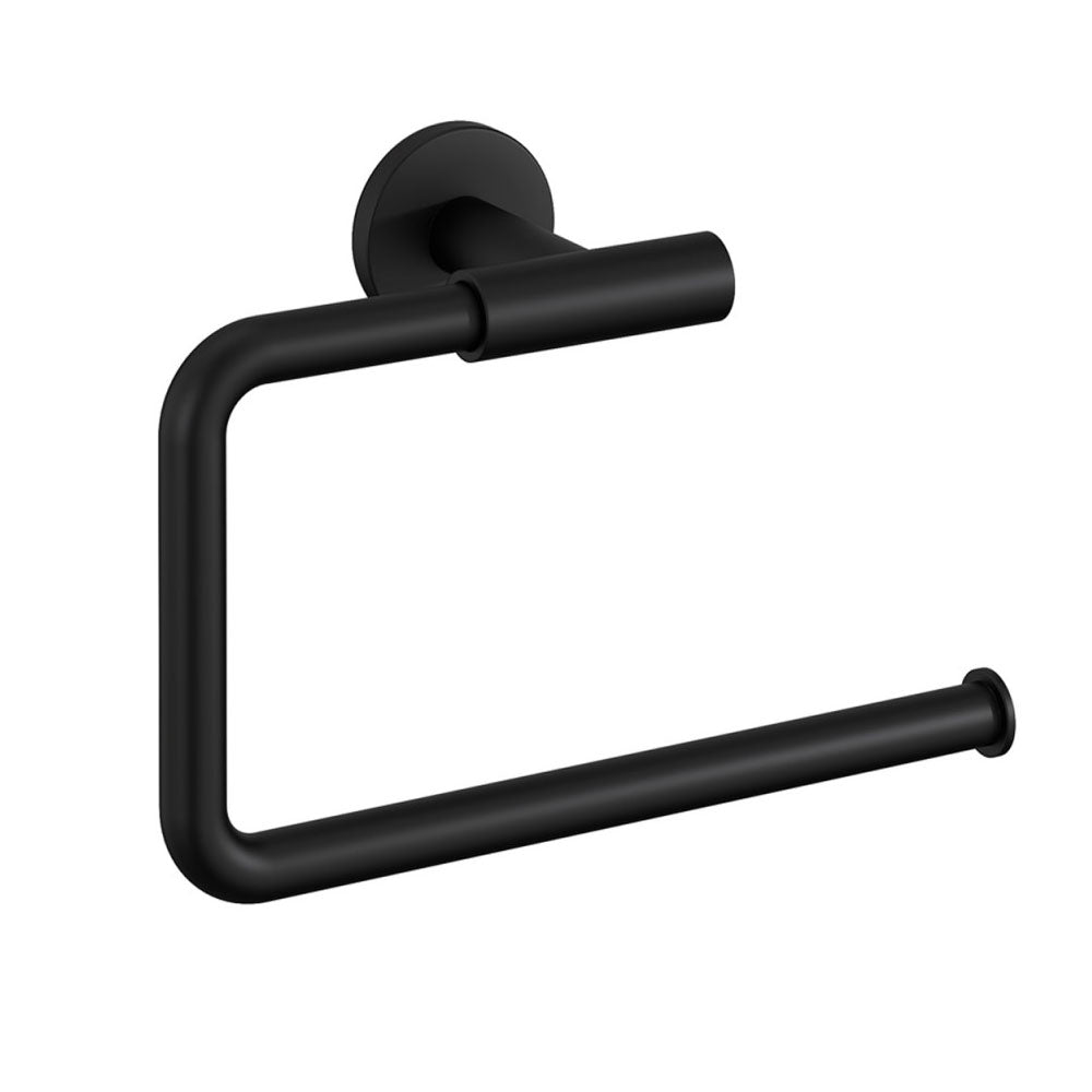 Porta asciugamani a muro ad anello in ottone verniciato della collezione 'Architect s+' by Cosmic cm 23x8,5x16,5 - Nero satinato by CeramicStore | Lo specialista del tuo bagno