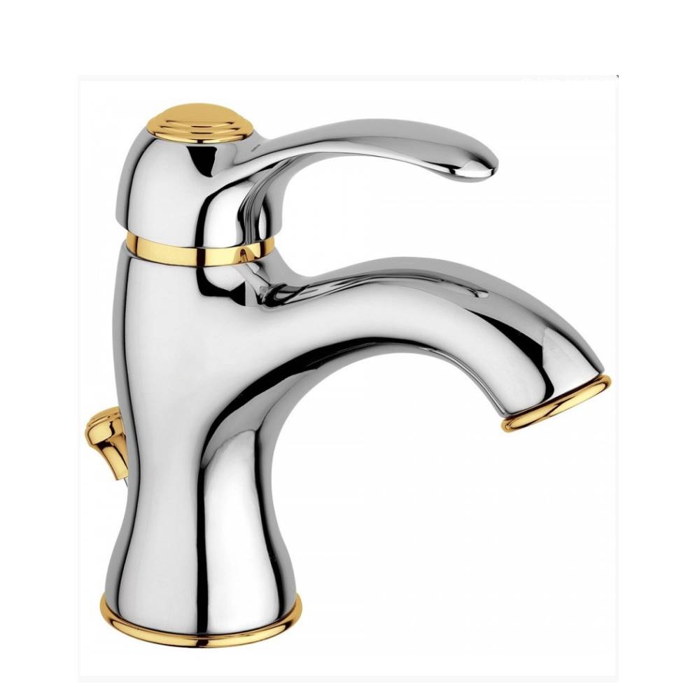Miscelatore lavabo con scarico serie Flavia modello FA075CO colore cromo-oro Paffoni by CeramicStore | Lo specialista del tuo bagno