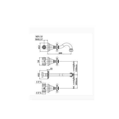 Batteria lavabo incasso 3 fori serie Belinda modello FBLV008CR cromato Paffoni by CeramicStore | Lo specialista del tuo bagno