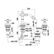 Batteria bidet 3 fori con canna orientabile e scarico automatico serie Belinda modello FBLV118CR cromato Paffoni by CeramicStore | Lo specialista del tuo bagno
