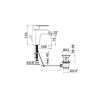 Miscelatore monocomando Bidet con scarico finitura cromata collezione LOGOS di Mamoli Rubinetterie by CeramicStore | Lo specialista del tuo bagno