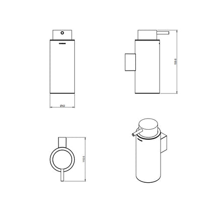 Dispenser sapone a muro in acciaio della collezione 'Logic' by Cosmic - Satinato by CeramicStore | Lo specialista del tuo bagno