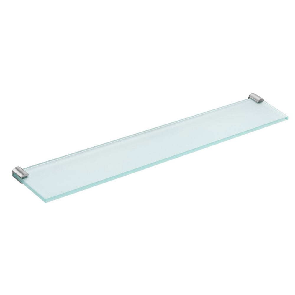 Mensola a muro in vetro ed acciaio della collezione 'Logic' by Cosmic 2x9,5x57,5 cm - Supporti satinati by CeramicStore | Lo specialista del tuo bagno