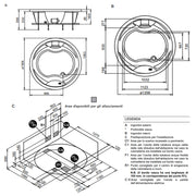 Vasca idromassaggio Lizzy tonda con rubinetteria e cascata da incasso diam. cm 150 by CeramicStore | Lo specialista del tuo bagno