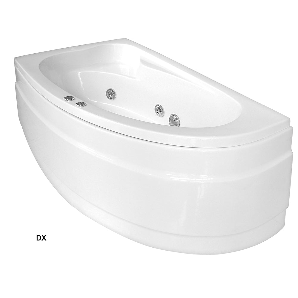 Vasca Idromassaggio asimmetrica Fatima in acrilico e Abs cm 160x90- Versione Destra by CeramicStore | Lo specialista del tuo bagno