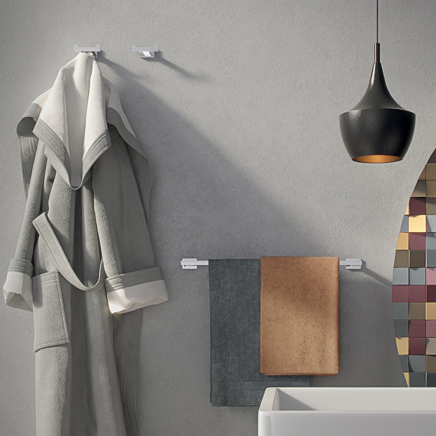 Portasalviette a parete Gedy modello Atena da 45 cm - Cromato by CeramicStore | Lo specialista del tuo bagno