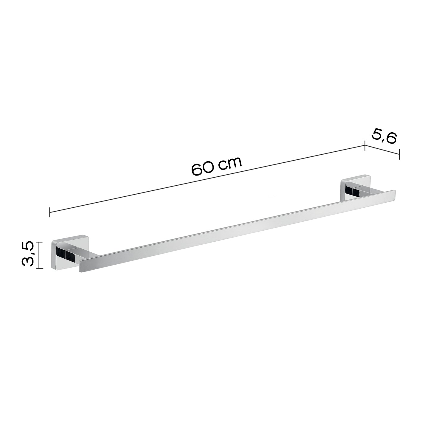 Portasalviette a parete Gedy modello Atena da 60 cm - Cromato by CeramicStore | Lo specialista del tuo bagno