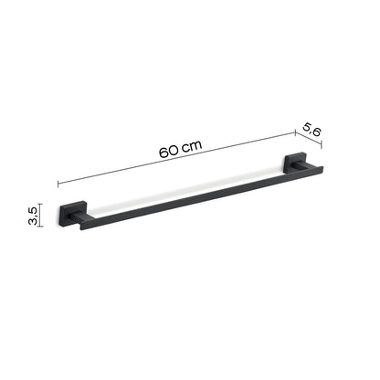 Portasalviette a parete Gedy modello Atena da 60 cm - Nero Matt by CeramicStore | Lo specialista del tuo bagno