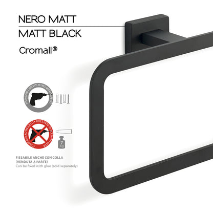 Portasalviette ad anello in Acciaio Inox Gedy modello Atena - Nero Matt by CeramicStore | Lo specialista del tuo bagno