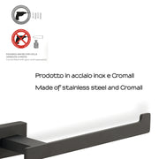 Portarotolo a parete in Acciaio Inox Gedy modello Atena - Nero Matt