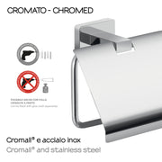 Portarotolo coperto a parete in Acciaio Inox Gedy modello Atena - Cromato