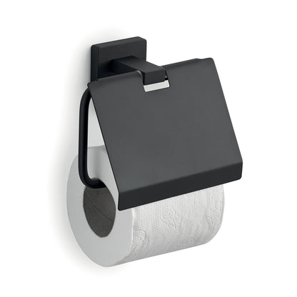 Portarotolo coperto a parete in Acciaio Inox Gedy modello Atena - Nero Matt
