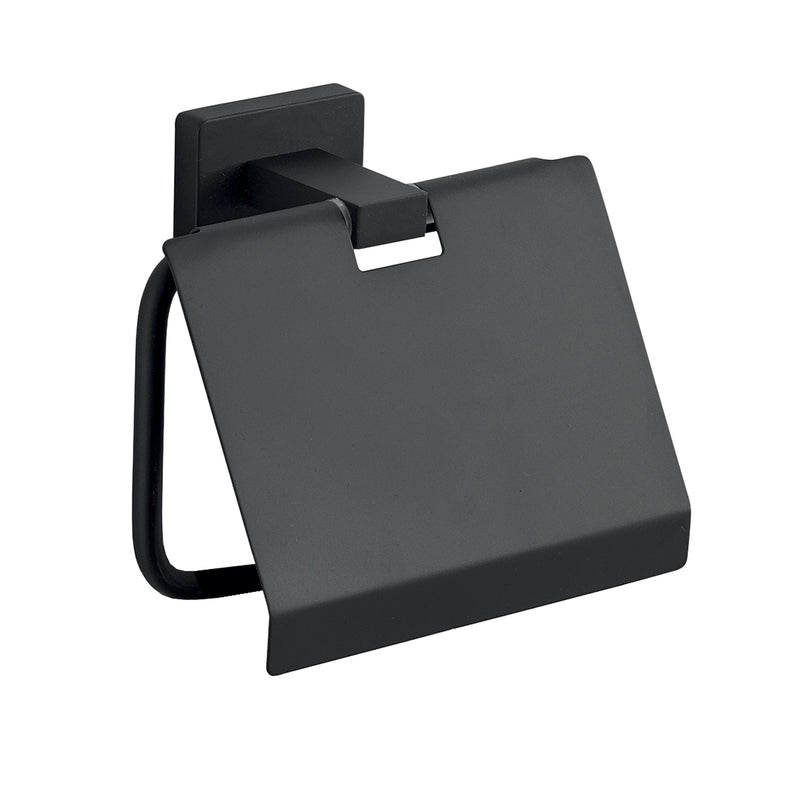 Portarotolo coperto a parete in Acciaio Inox Gedy modello Atena - Nero Matt