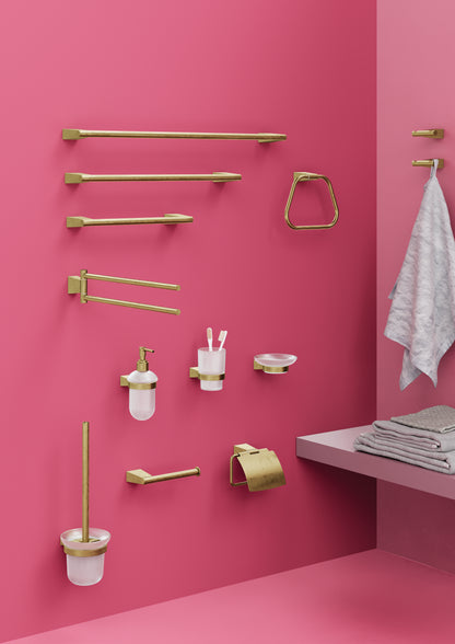 Portaspazzolini a parete in Acciaio Inox Gedy serie Tonale - Oro Matt