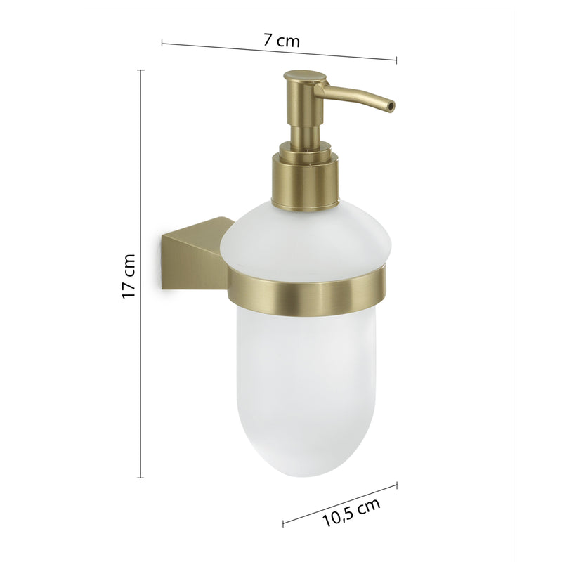 Dispenser sapone a parete con erogatore in plastica Gedy serie Tonale - Oro Matt by CeramicStore | Lo specialista del tuo bagno